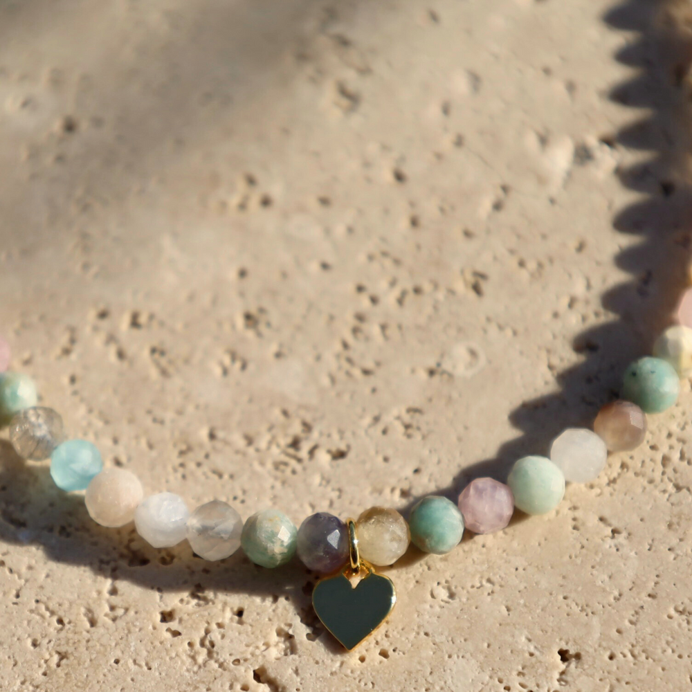 gold heart charm anklet  