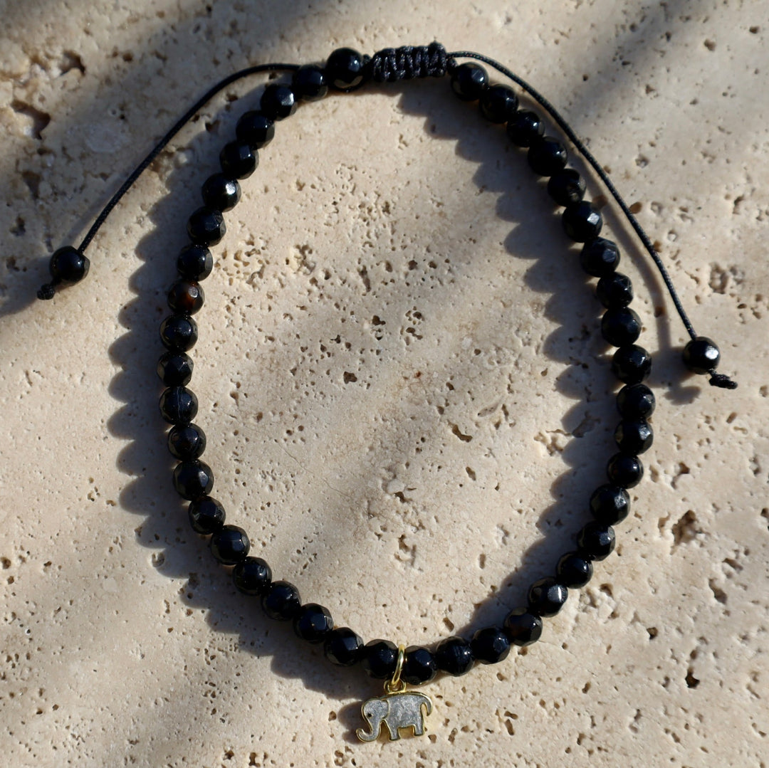 elephant charm bracelet with gemstone