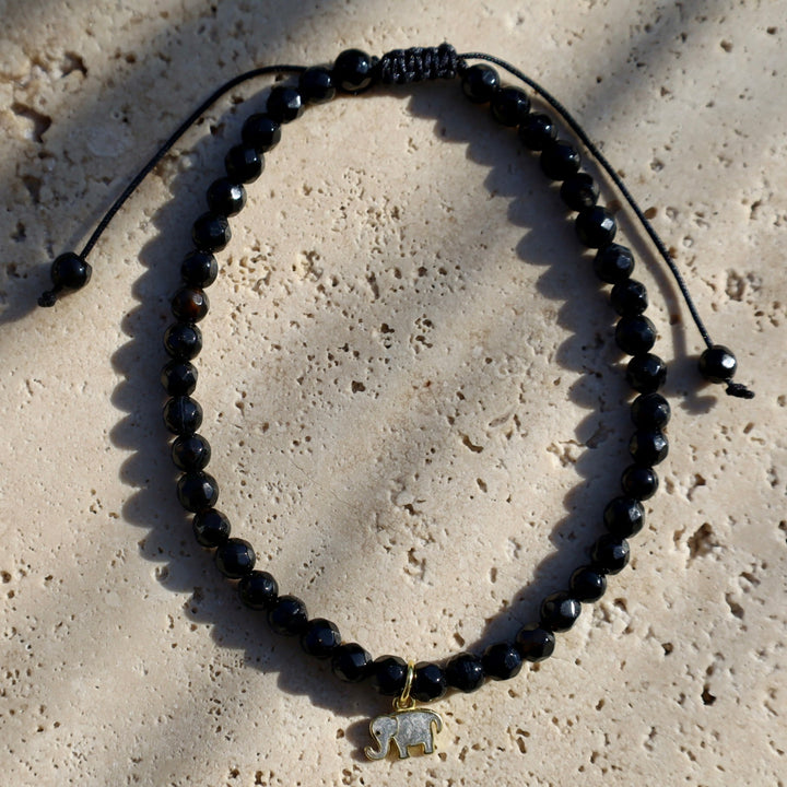 elephant charm bracelet with gemstone