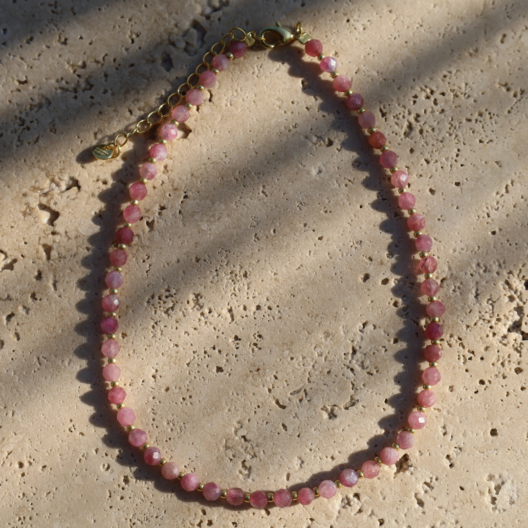 Pink Tourmaline Anklet Gemstone 